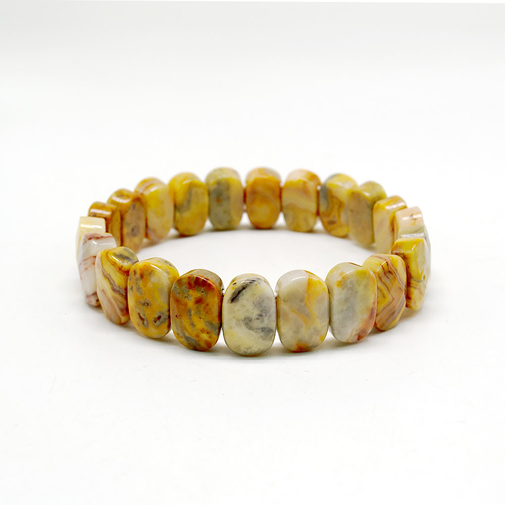 Фото товара браслет из яшмы желтой яркой 14*9 мм грань