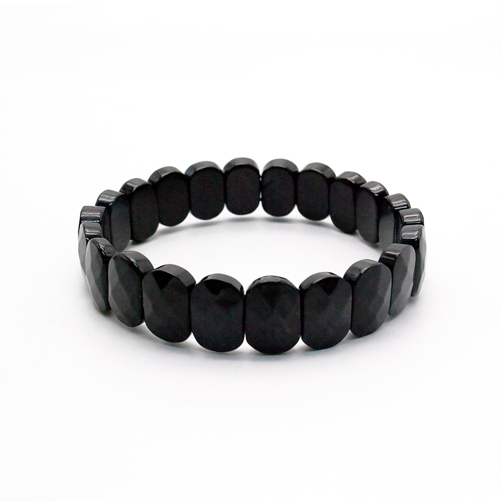 Фото товара браслет из обсидиана радужного сегмент овальный 14*10 мм грань