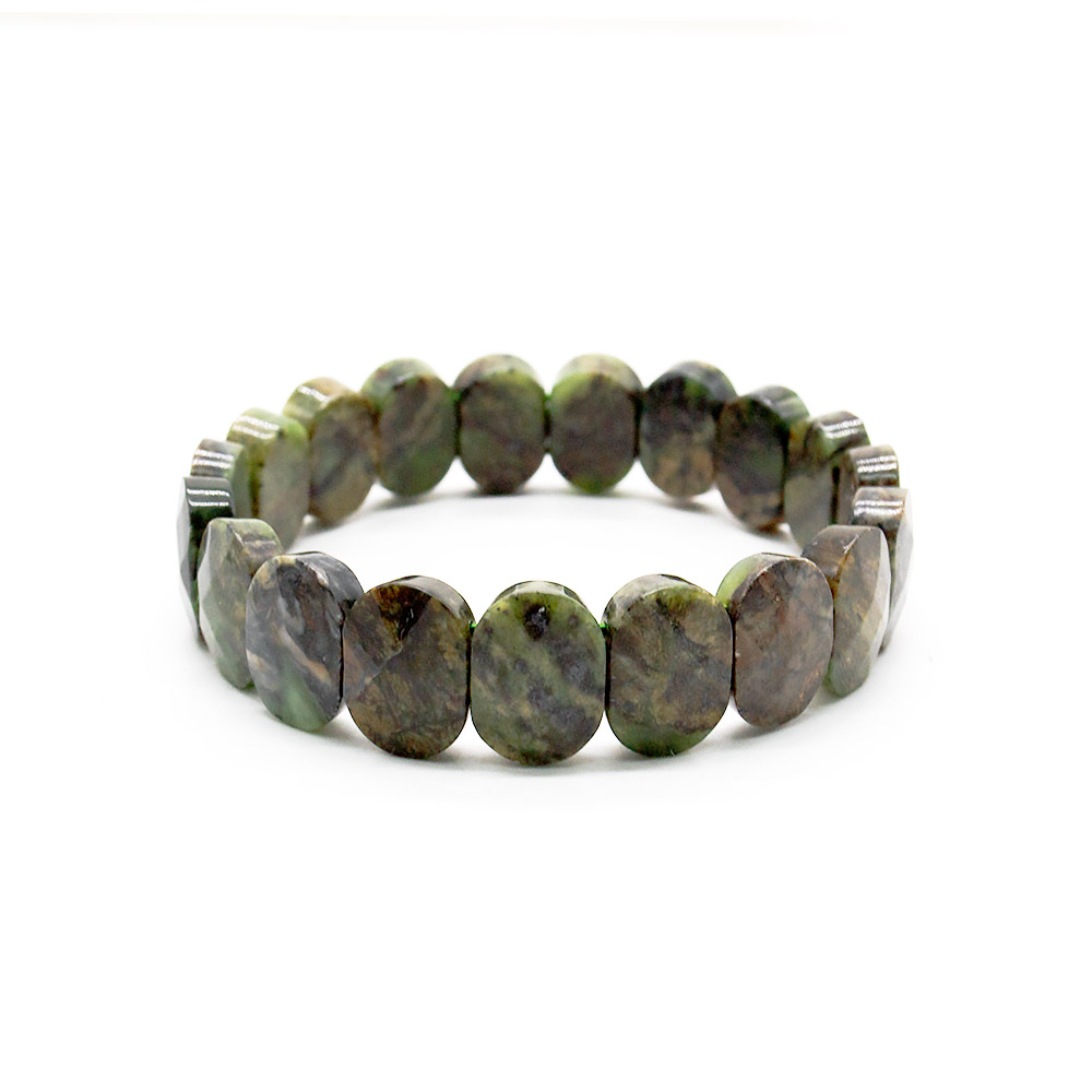 Фото товара браслет из жадеита темного сегмент 15*10 мм грань