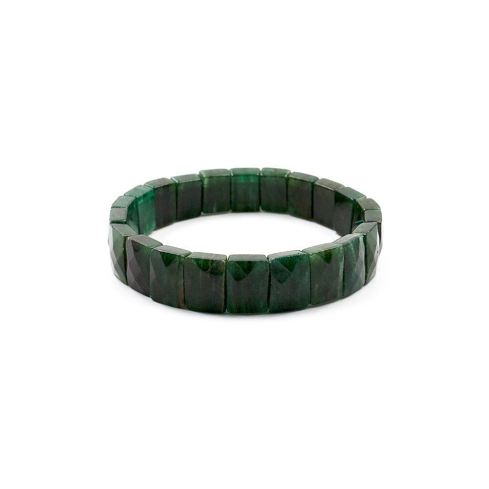 Фото товара браслет из авантюрина индийского зеленого сегмент прямоугольный 12*9 мм грань