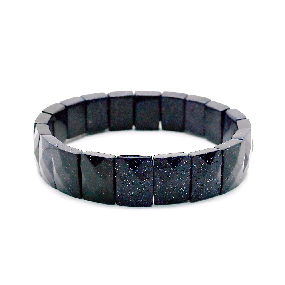 Браслет из авантюрина синтетического синего 14*10 мм