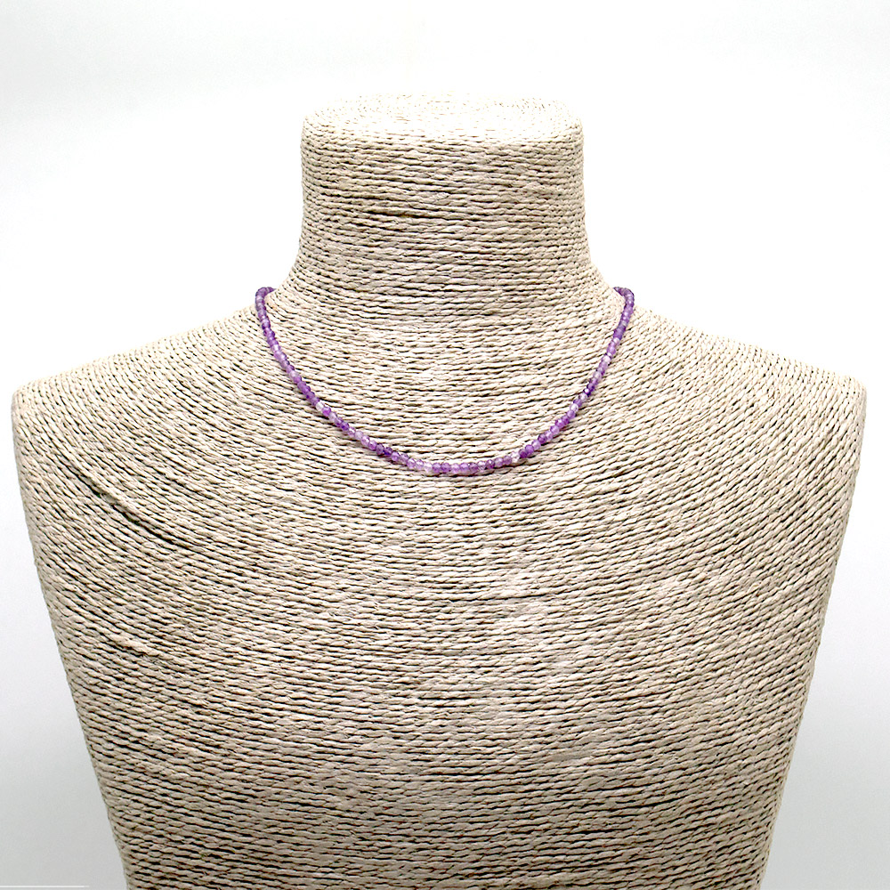 Фото товара бусы-чокер из аметиста 3 мм грань