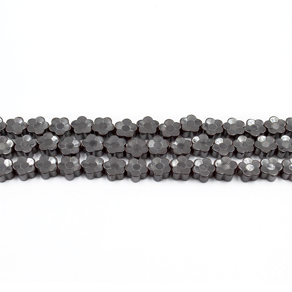 Фото товара гематит цветок 5 лепестков штамповка 8 мм