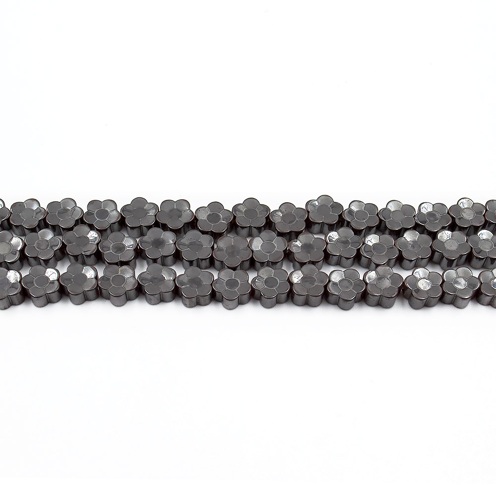 Фото товара гематит цветок 5 лепестков штамповка 8 мм