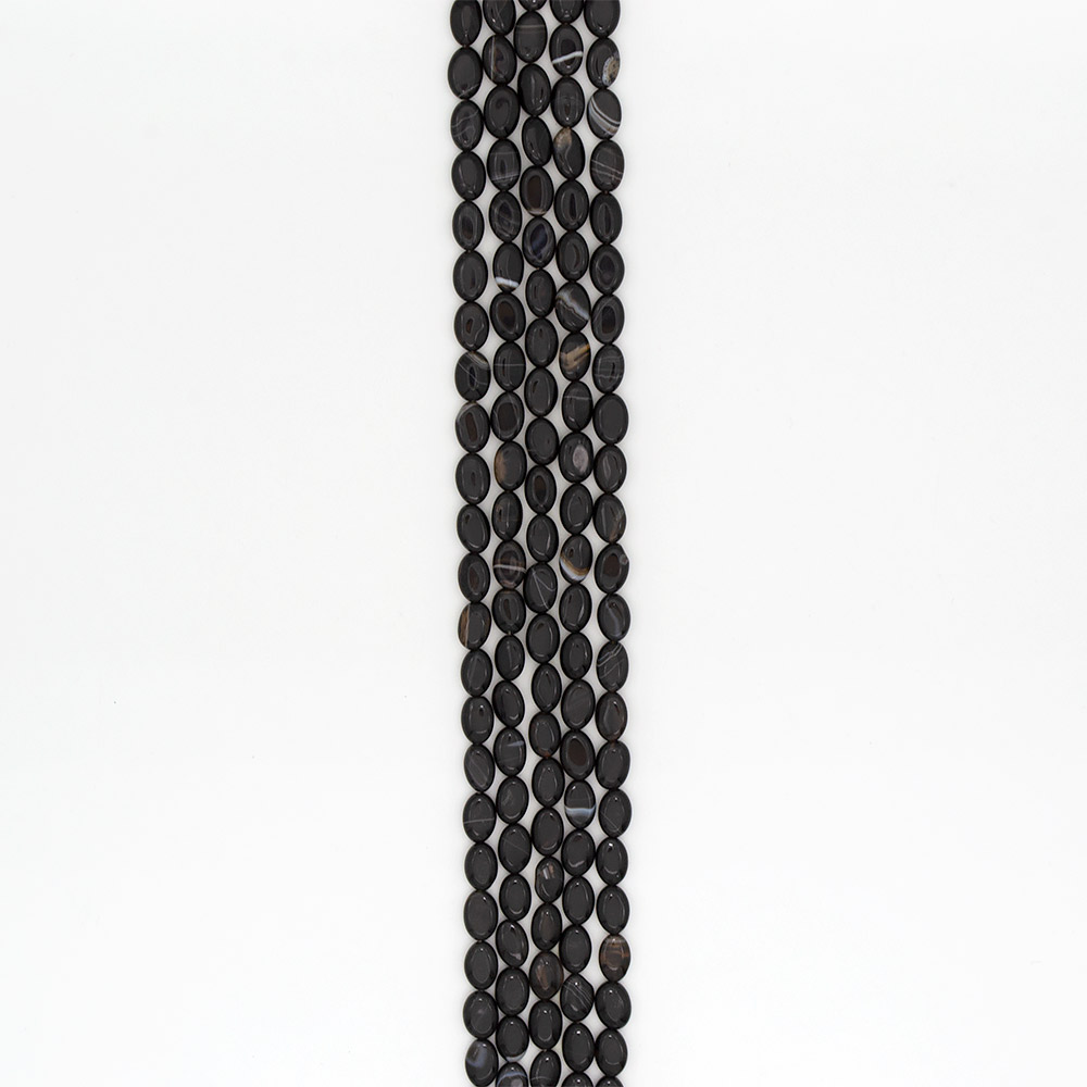 Фото товара агат таблетка цвет черный овал 12*8 мм