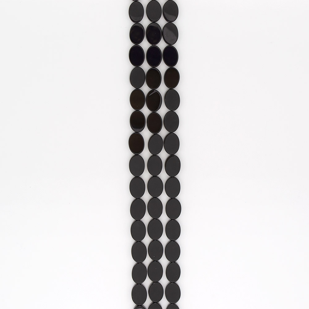 Фото товара агат таблетка цвет черный овал 18*13*5 мм