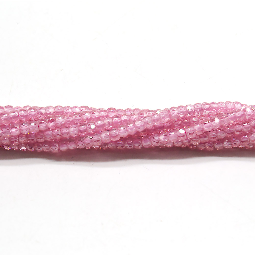 Фото товара циркон  цвет розовый рондоль 3*2 грань