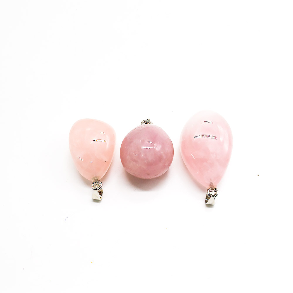 Кулон из розового кварца бочонок