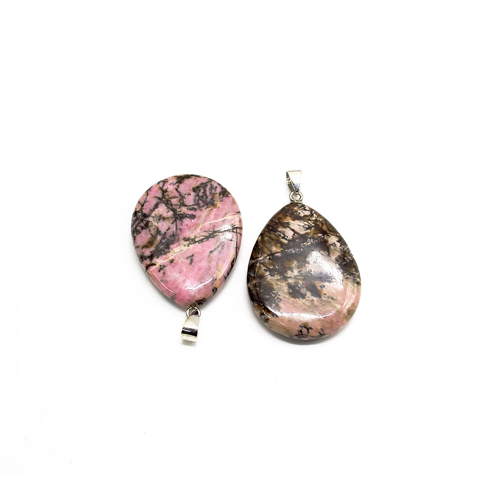 Фото товара кулон из родонита капля 40*30 мм