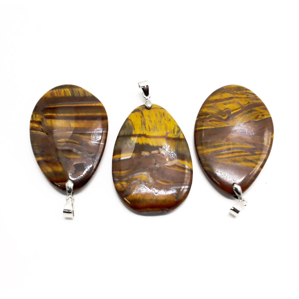 Кулон из тигрового глаза овальный 55*35 мм
