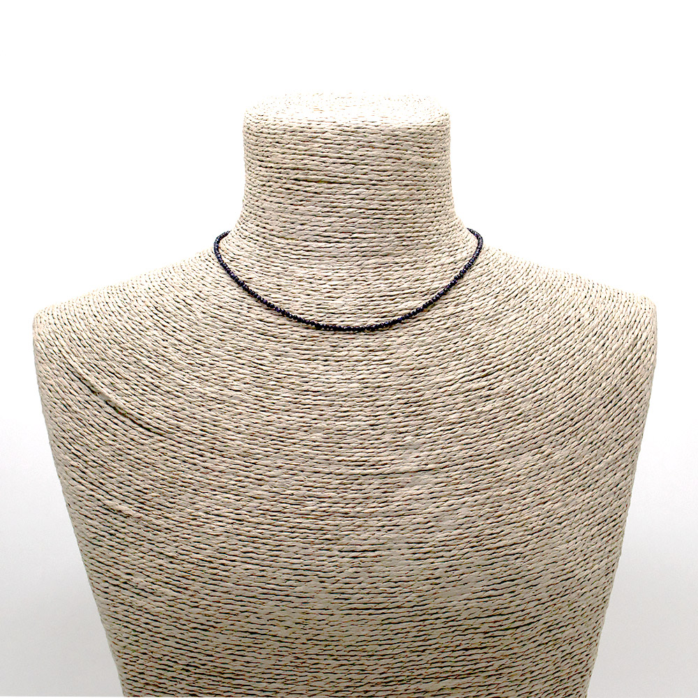 Фото товара бусы-чокер из авантюрина синтетического синего 2 мм