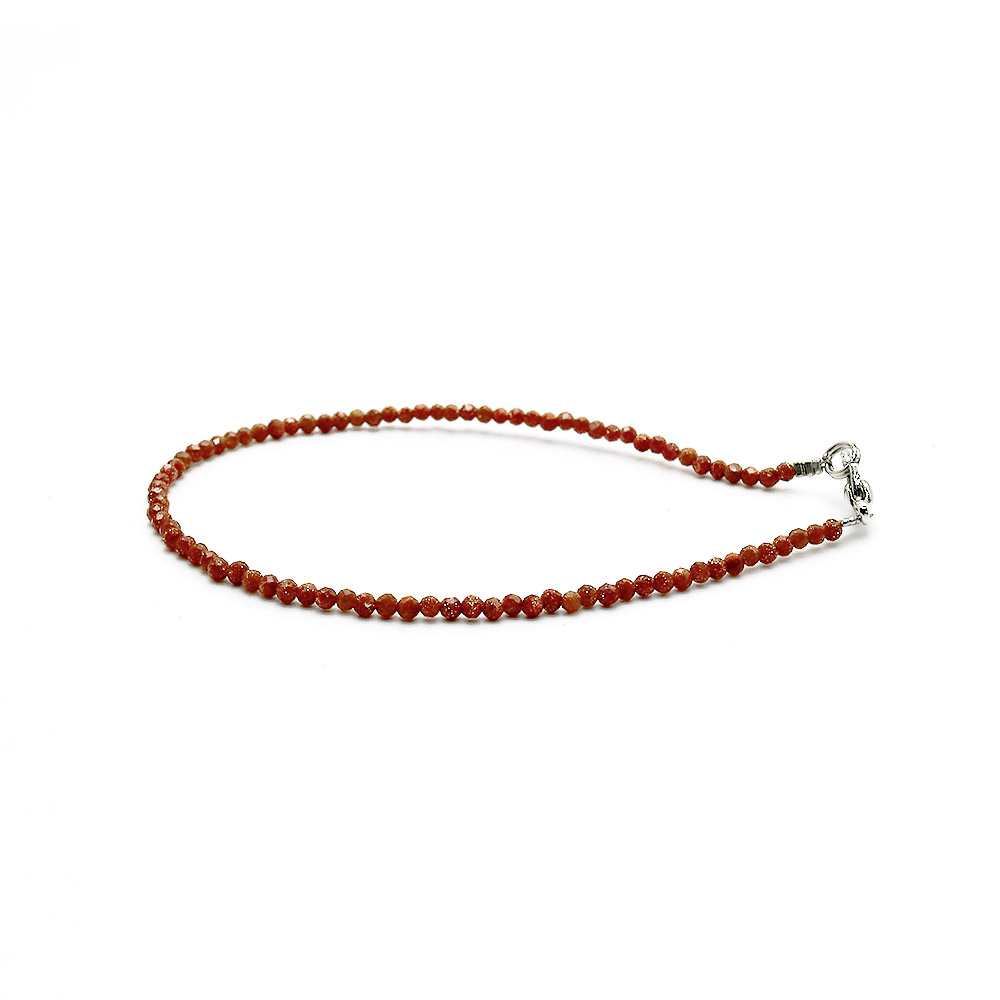 Браслет из авантюрина синтетического коричневого 2 мм грань