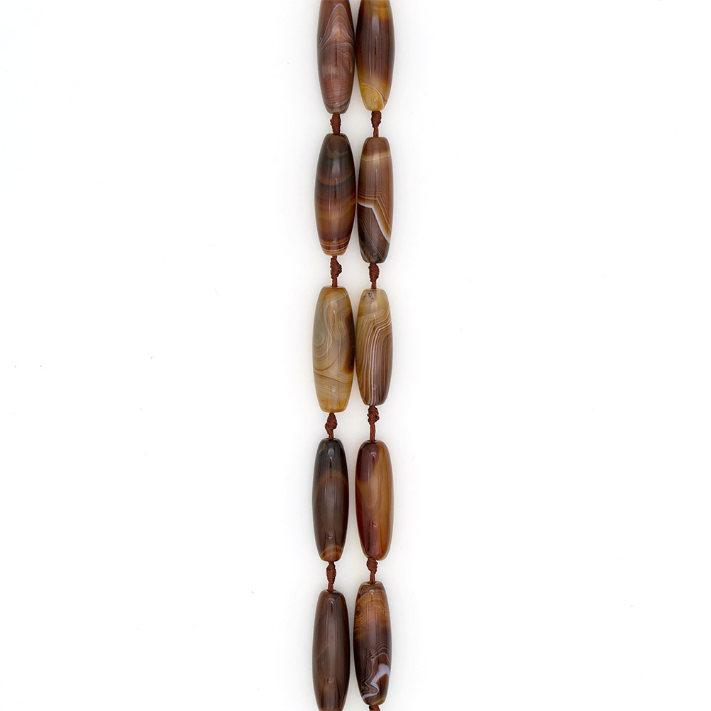 Фото товара агат бочата цвет коричневый 42*13 мм