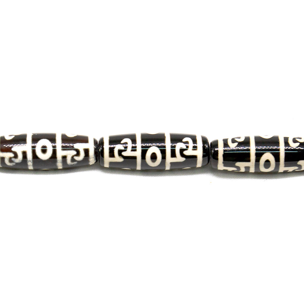 Фото товара бусина дзи " пурба и 3 глаза " агат