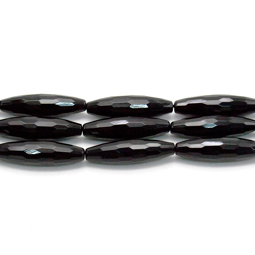 Фото товара агат бочата цвет черный грань 30*8 мм