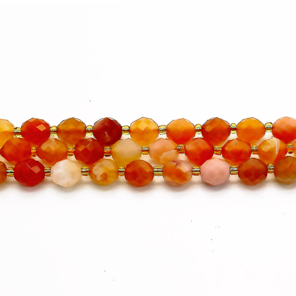 Агат ботсвана рис цвет оранжевый граненый 8*6 мм