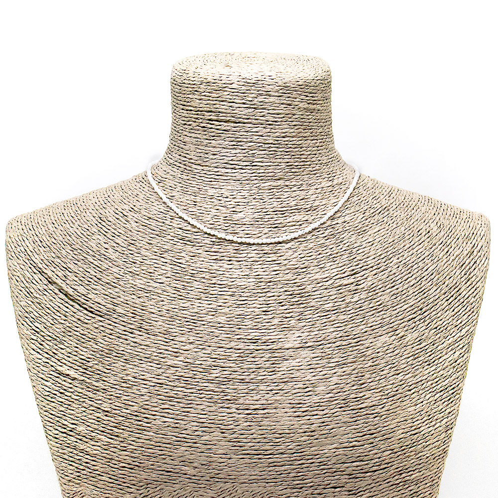 Бусы-чокер из циркона матового белого 2мм грань