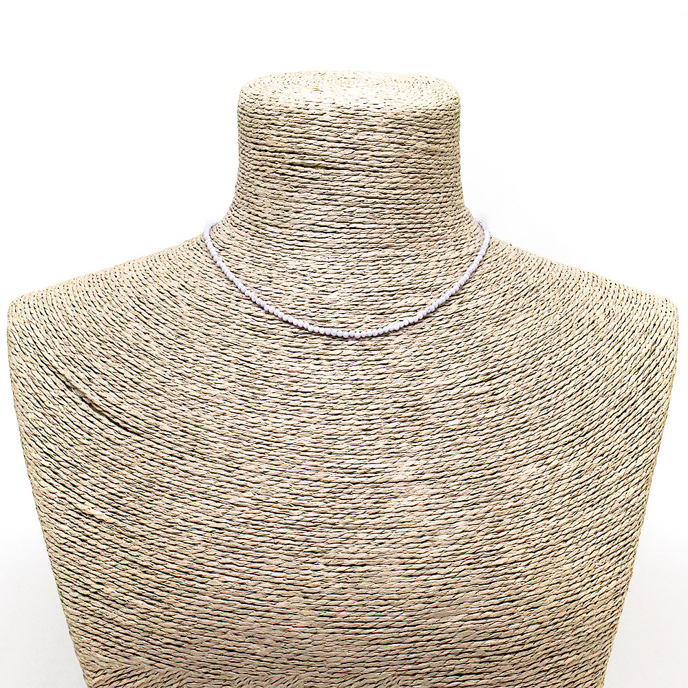 Бусы-чокер из циркона матового сиреневого 2мм грань