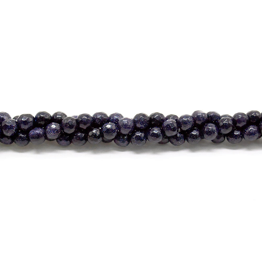 Фото товара авантюрин синтетический синий шар грань 6 мм