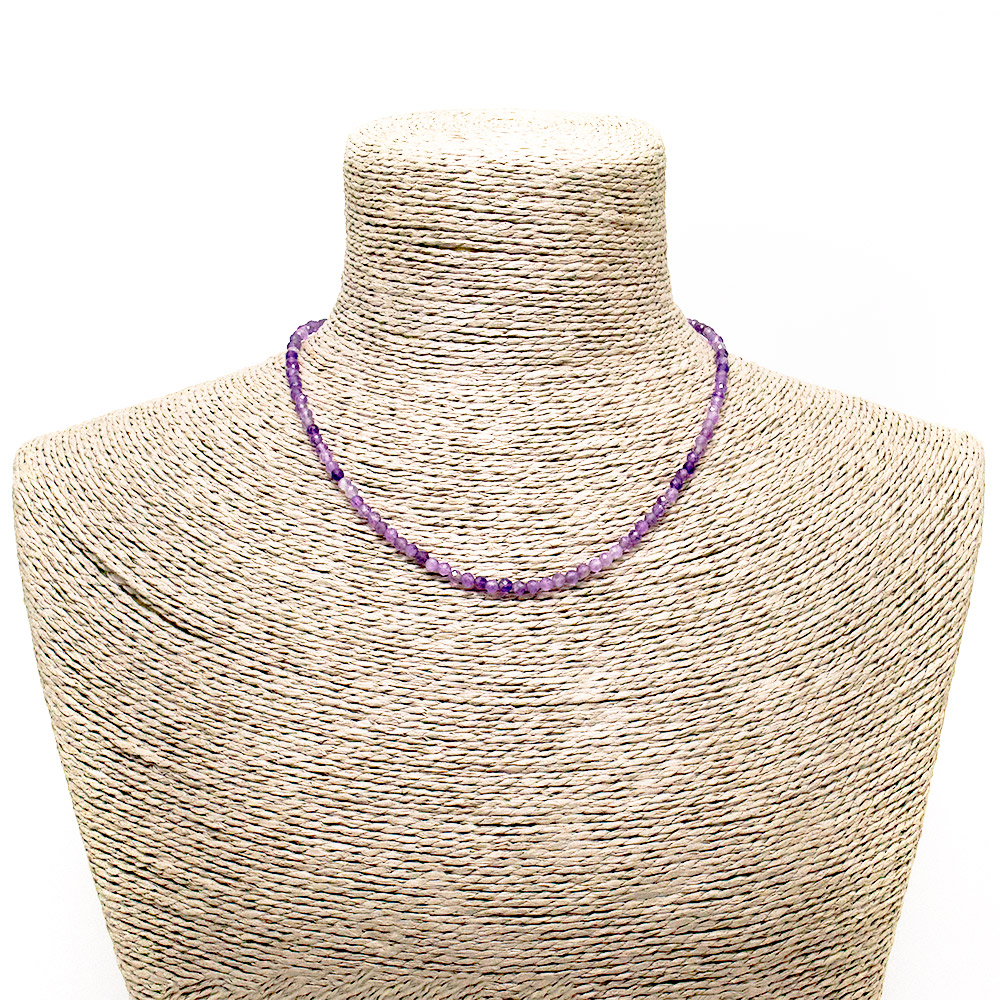 Фото товара бусы-чокер из аметиста 3,5 мм грань