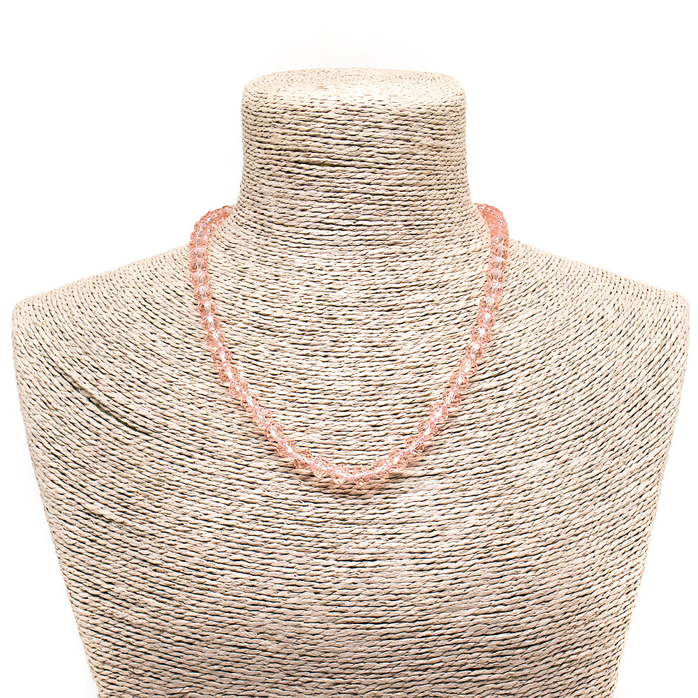 Бусы из циркона синтетического розового рондоль