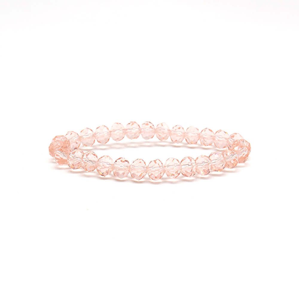 Фото товара браслет из циркона синтетического розового рондоль 8*6 мм