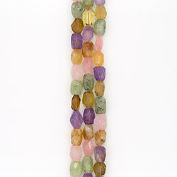 Цитрин,пренит,розовый кварц,аметист галтовка граненая 20*15 мм