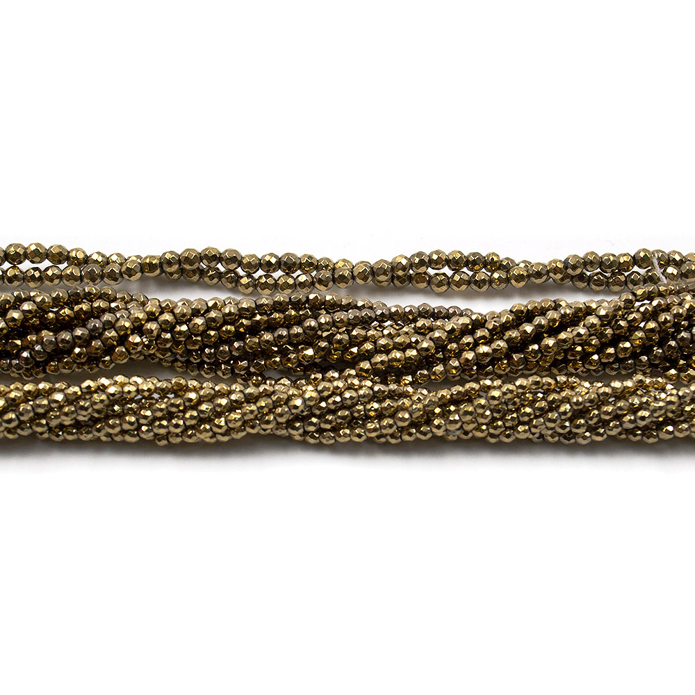 Фото товара гематит с покрытием античное золото шар грань