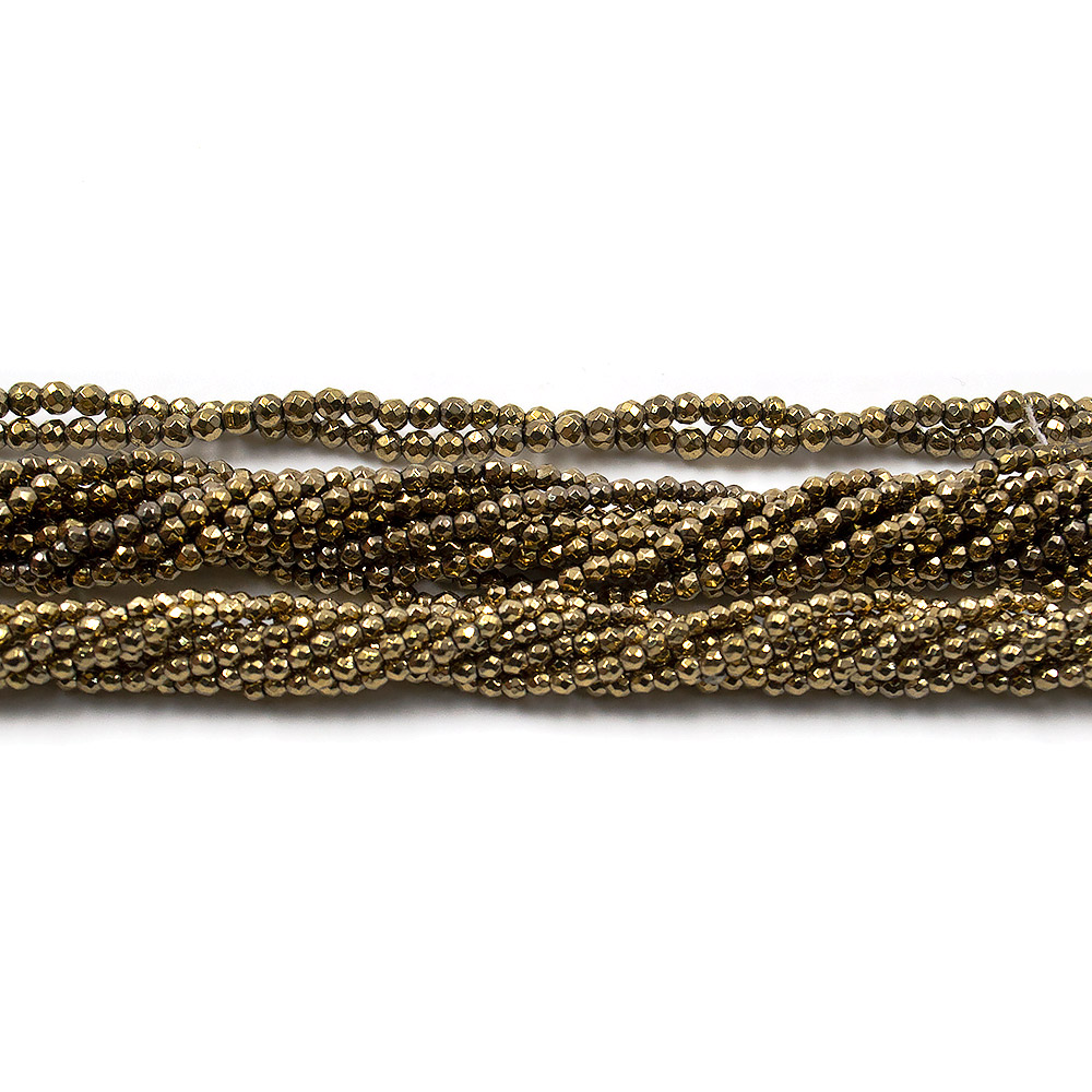 Фото товара гематит с покрытием античное золото шар грань