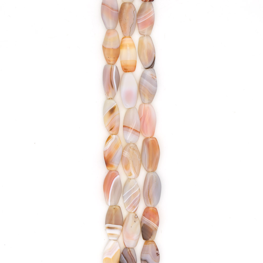 Фото товара агат таблетка цвет серо-бежевый овальная витая 30*15 мм