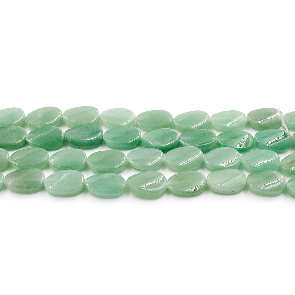 Фото товара авантюрин зеленый натура таблетка овальная витая 17*10 мм