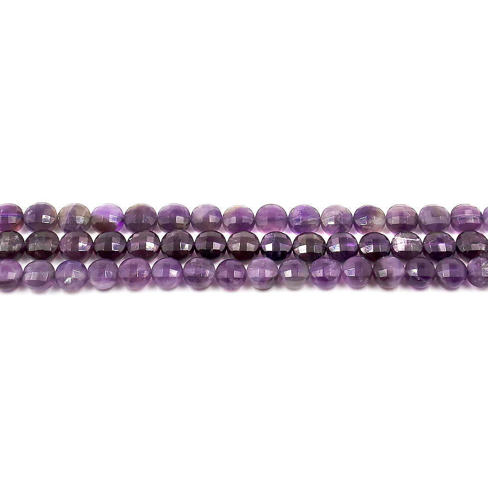 Аметист таблетка обьемная граненая 8,5 мм