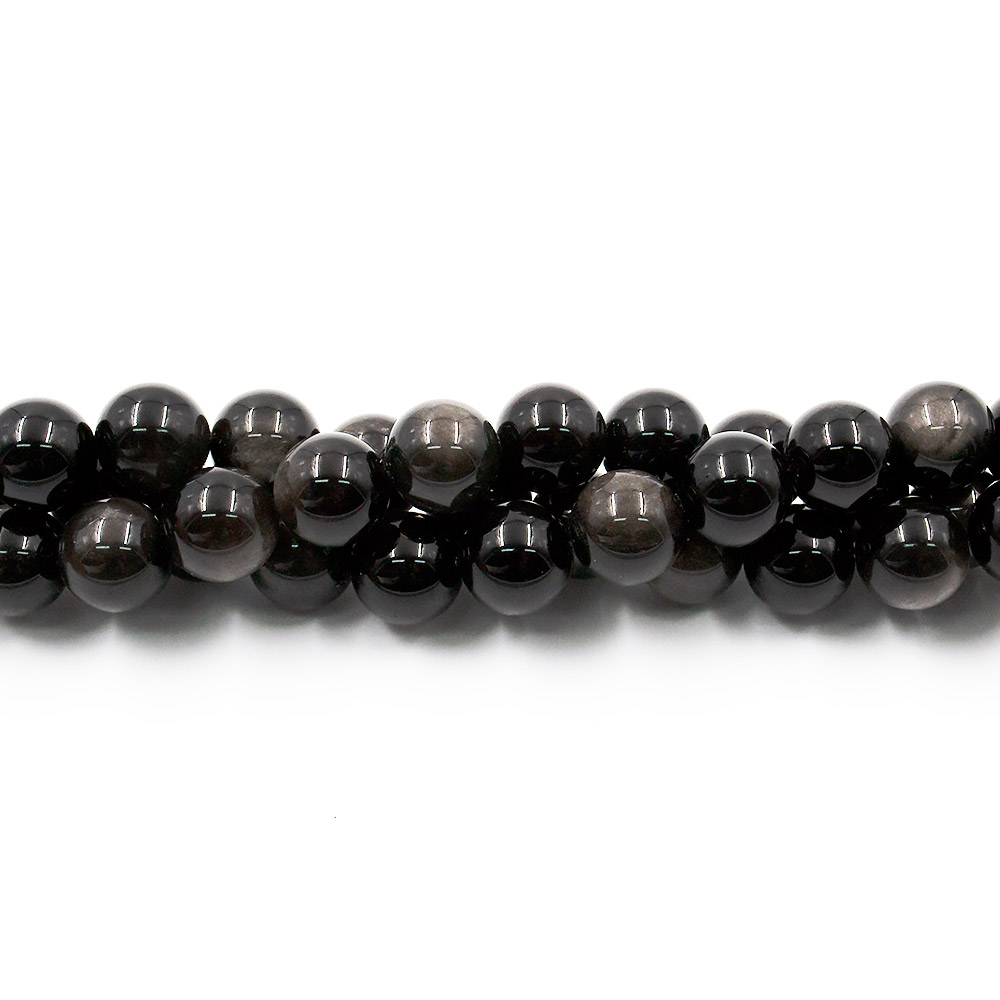 Фото товара обсидиан серебристый 13,5 мм