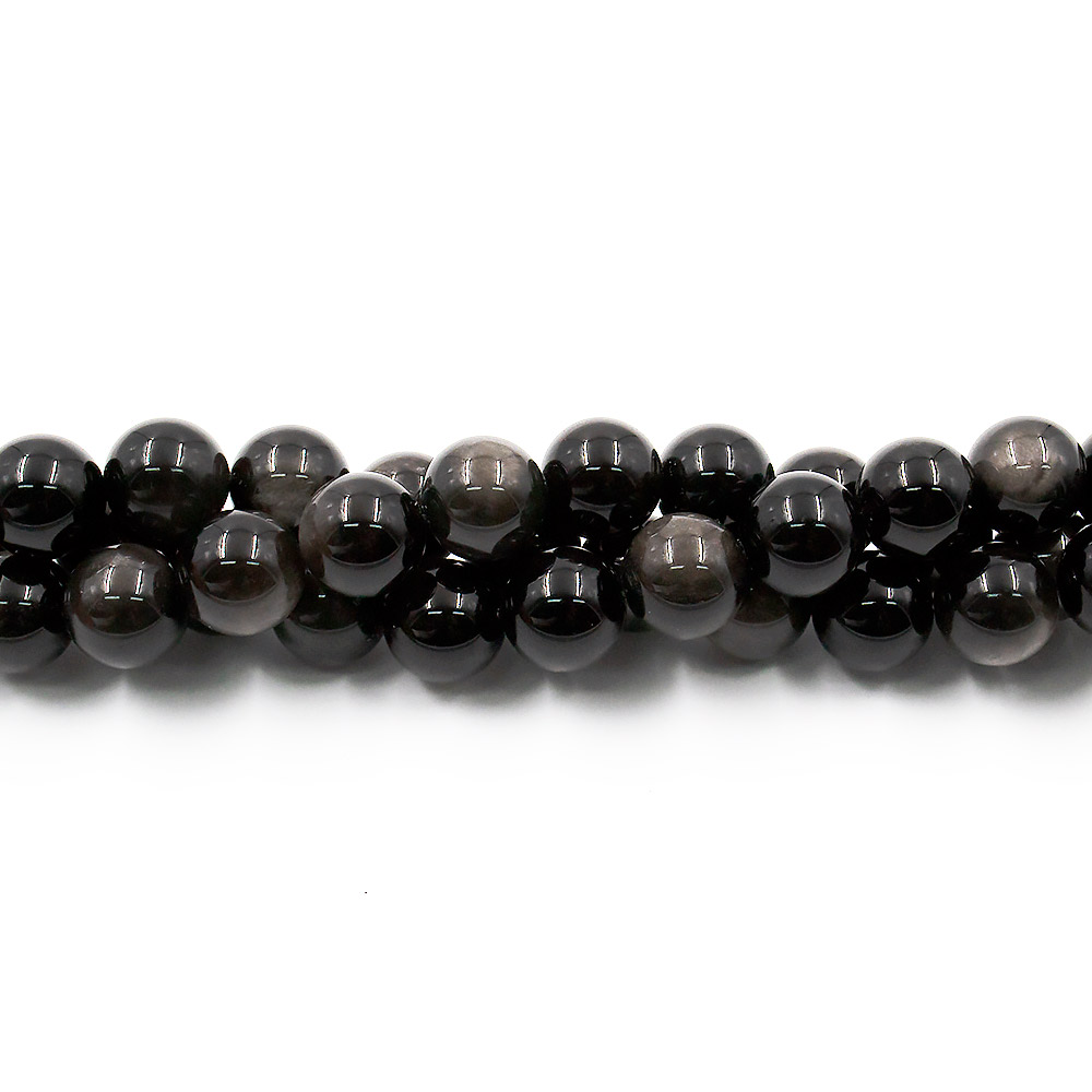 Фото товара обсидиан серебристый 13,5 мм