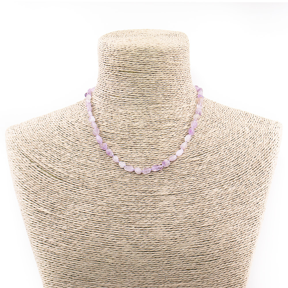 Бусы из аметиста лавандового галтовка 10*8 мм