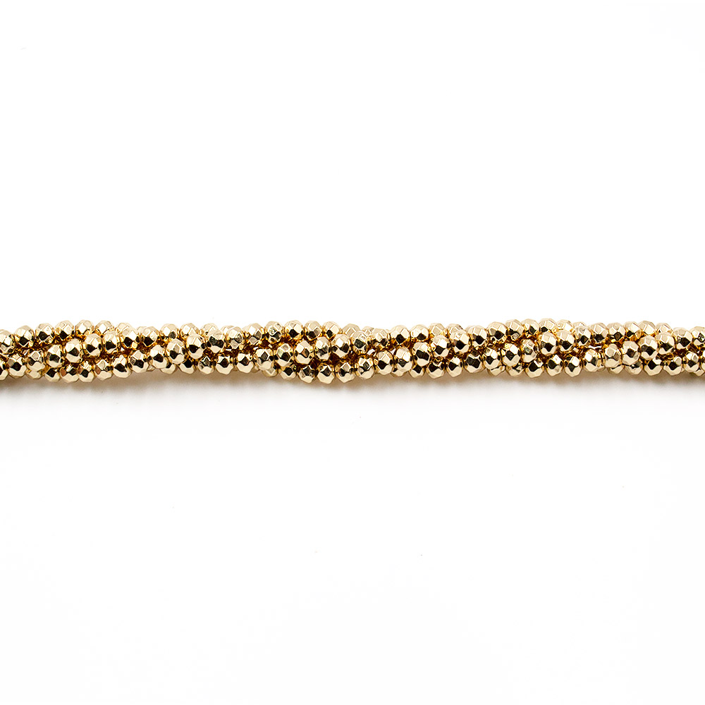 Фото товара гематит с покрытием золото граненый рондоль 5,5*3 мм