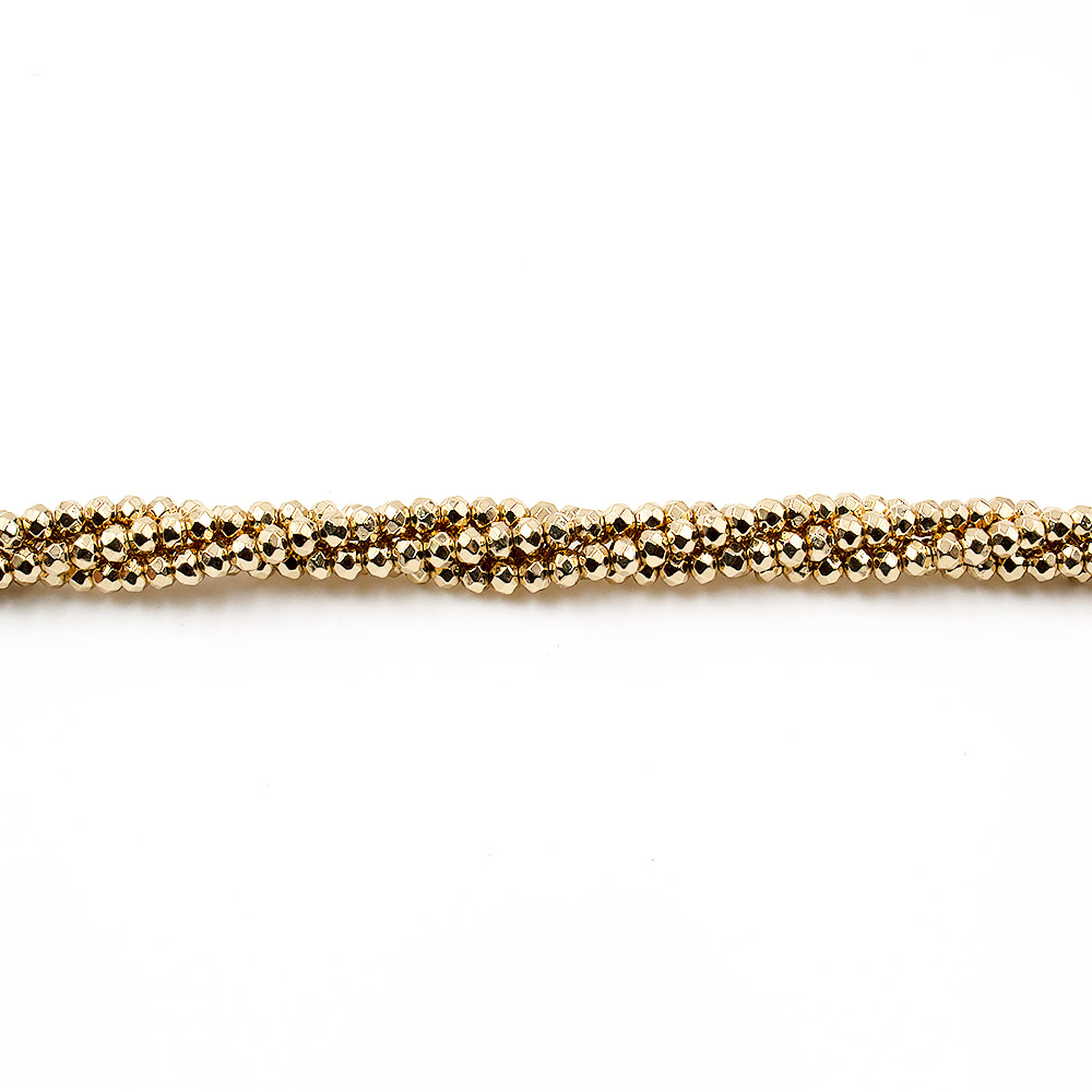 Гематит с покрытием золото граненый рондоль 5,5*3 мм