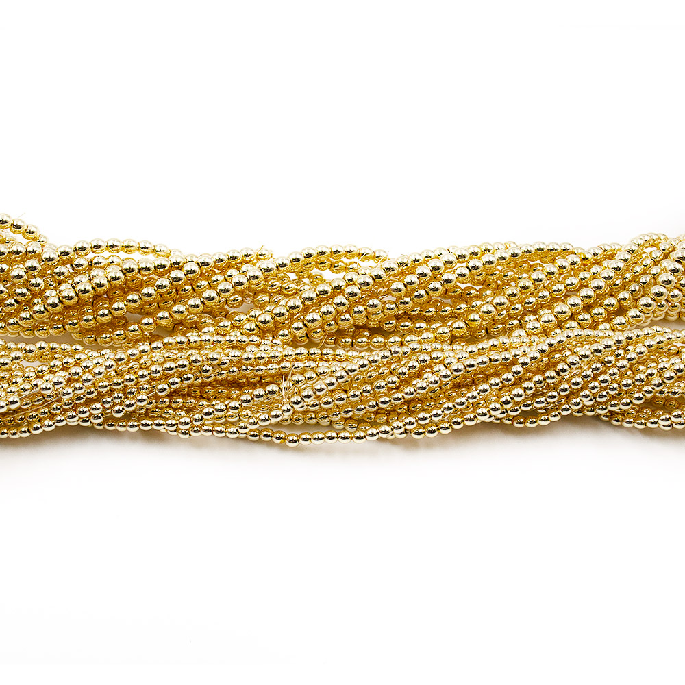 Фото товара гематит с покрытием яркое золото шар гладкий