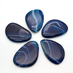 Кулон из агата синего 40*60 мм