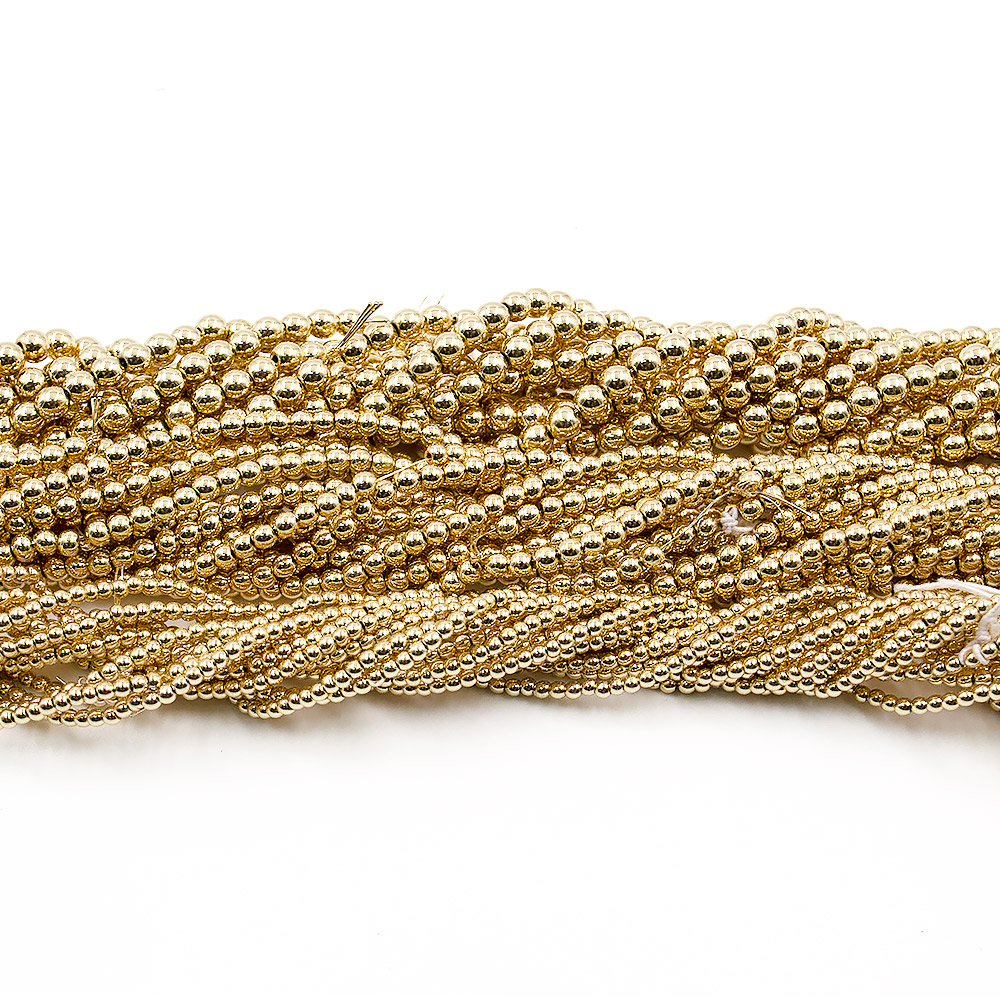 Гематит с покрытием светлое золото шар гладкий