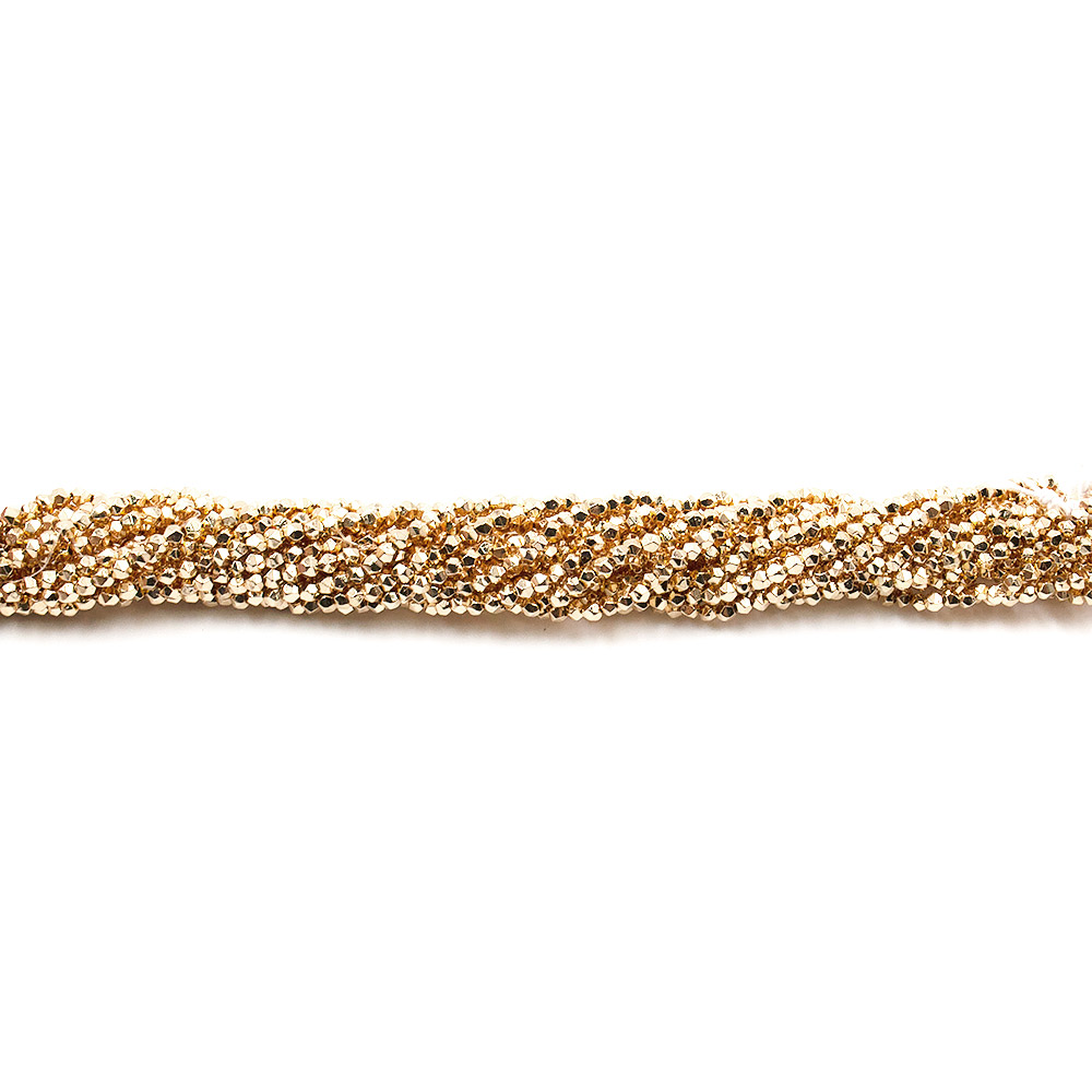 Фото товара гематит с покрытием розовое золото шар крупная грань 2 мм