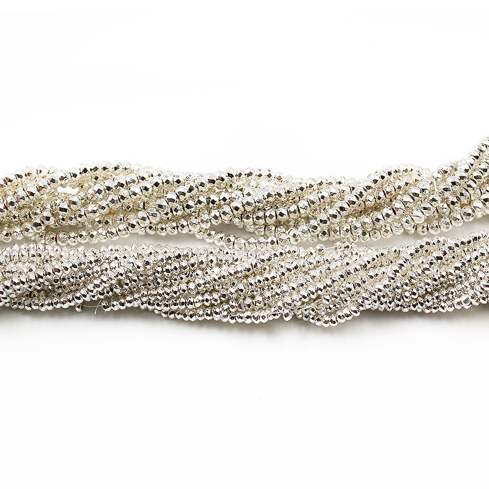 Гематит цвет белое серебро рондель грань