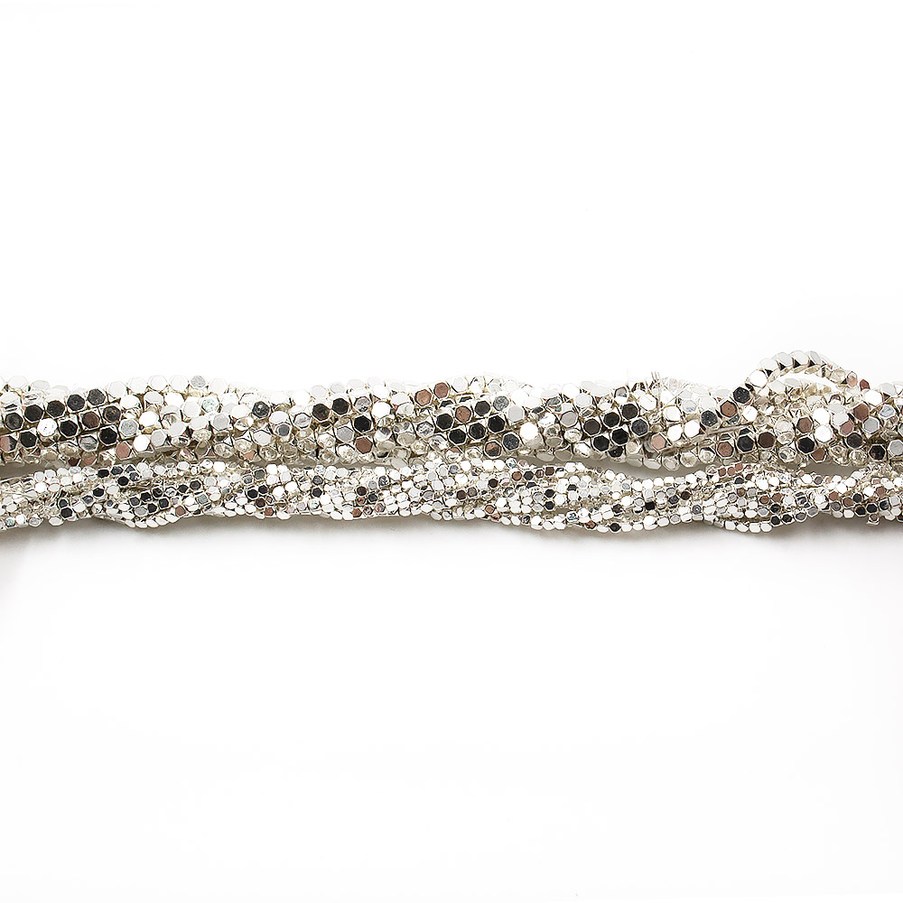 Гематит цвет белое серебро кубик скошеный