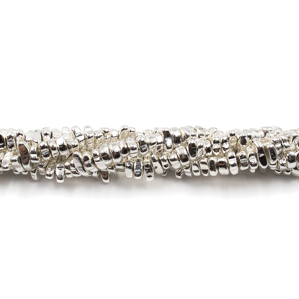 Фото товара гематит с покрытием белое серебро разделитель фриформ плоский 7*3 мм