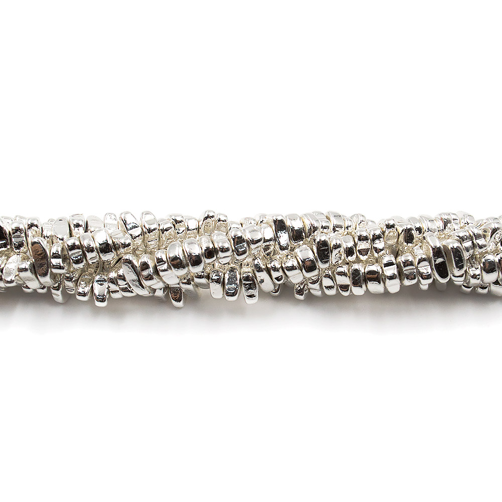 Фото товара гематит с покрытием белое серебро разделитель фриформ плоский 7*3 мм