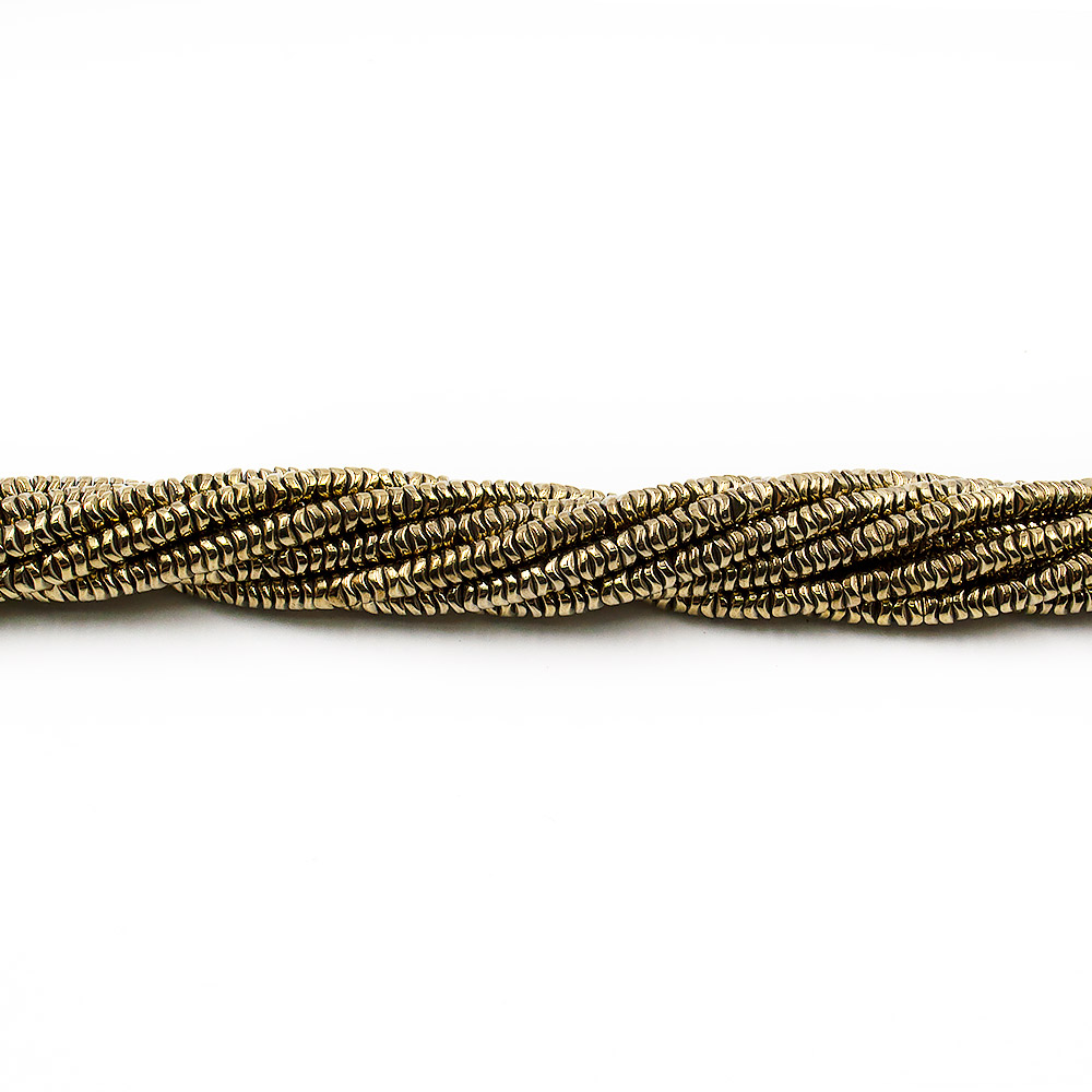 Гематит с покрытием античное золото разделитель витой 4*2 мм
