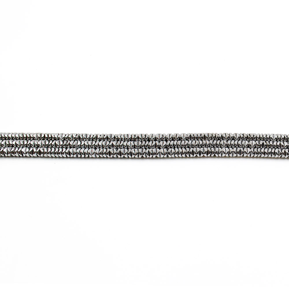 Гематит с покрытием серебро разделитель витой 4*2 мм