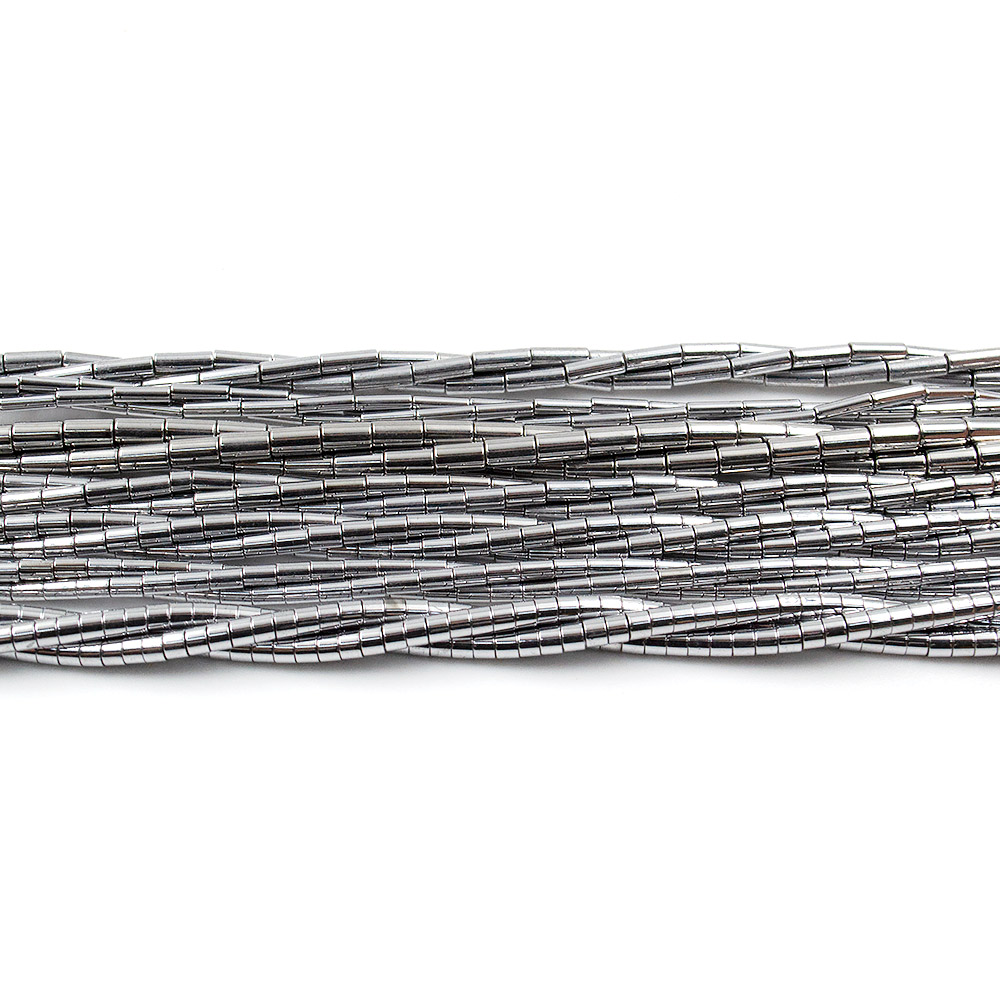 Фото товара гематит с покрытием серебро цилиндр