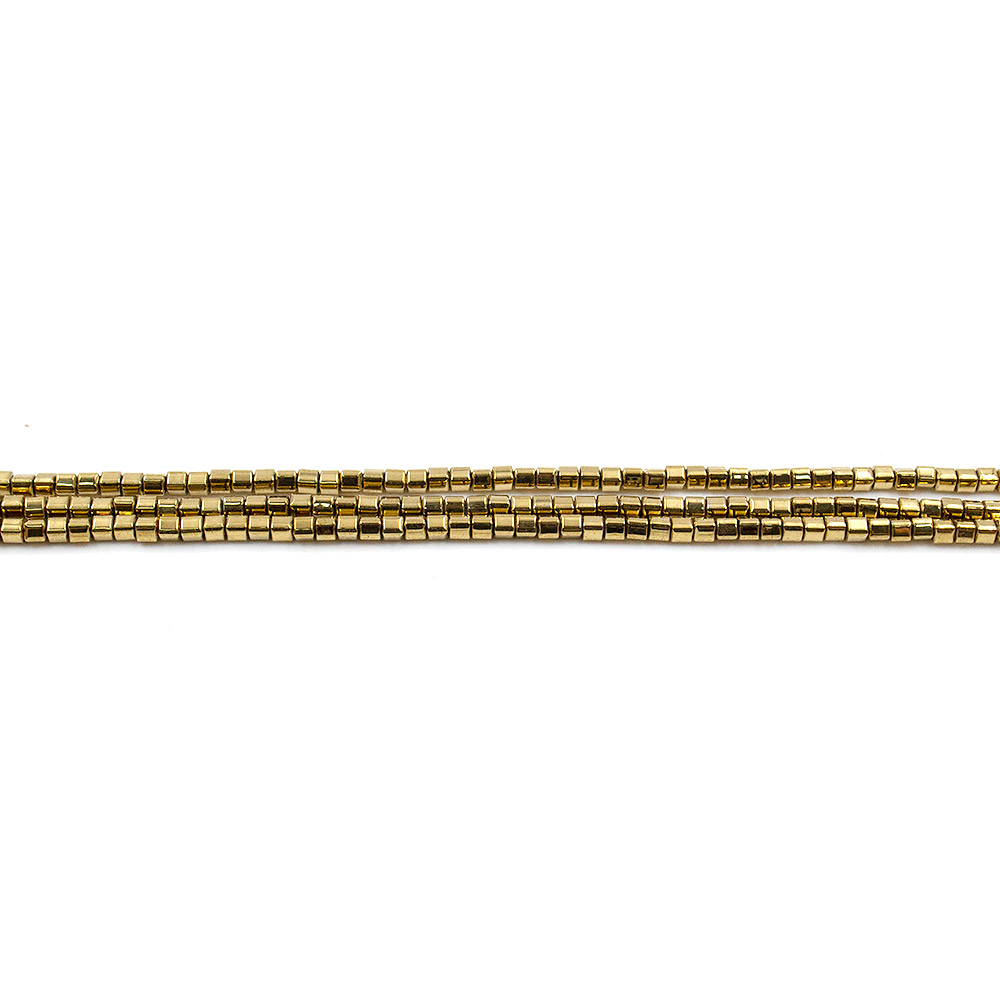 Фото товара гематит с покрытием темно-желтое золото кубик грань 2 мм