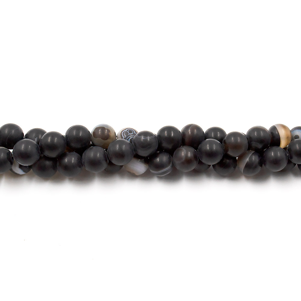 Агат шар цвет черный матовый 10 мм